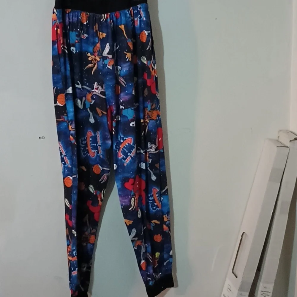 Vintage  90's space jam silky pants with side pockets
